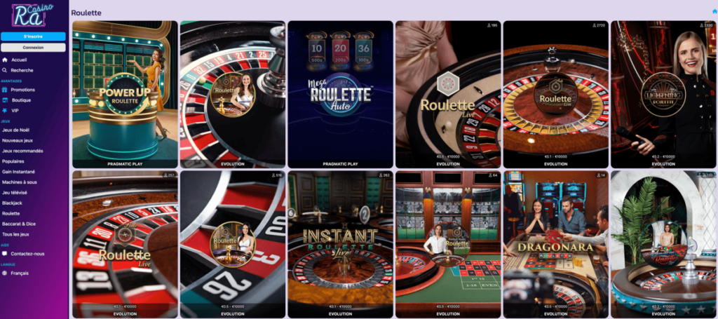 Ra Casino en direct