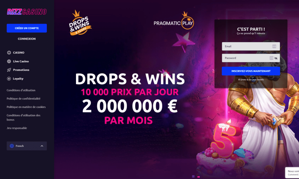 rizz casino accueil