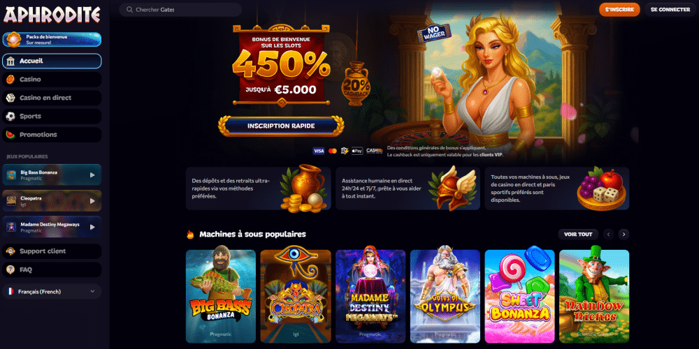 aphrodite casino accueil